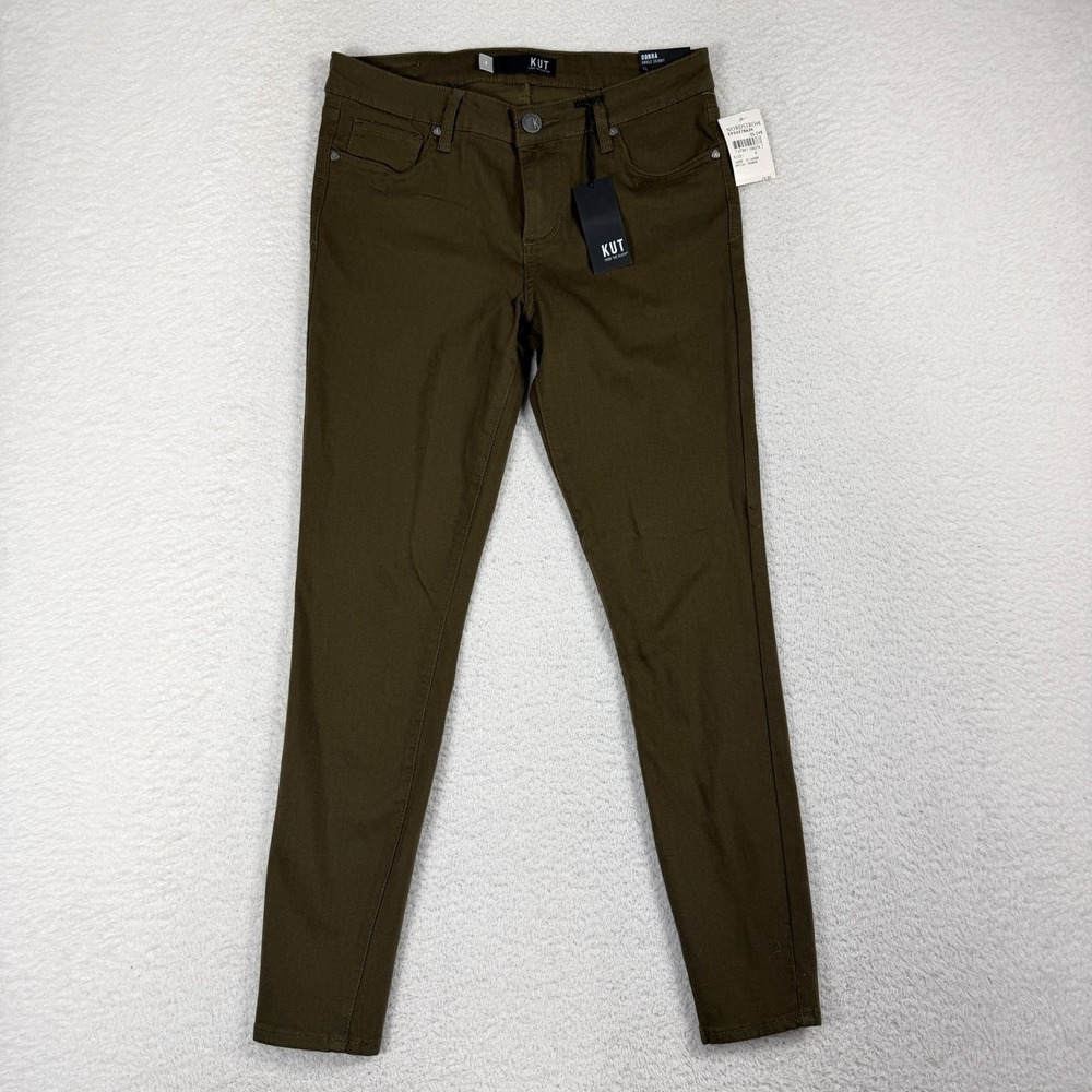 Kut from the Kloth Women's Donna Ankle Skinny Jeans Green Size 4 (29x26.5)